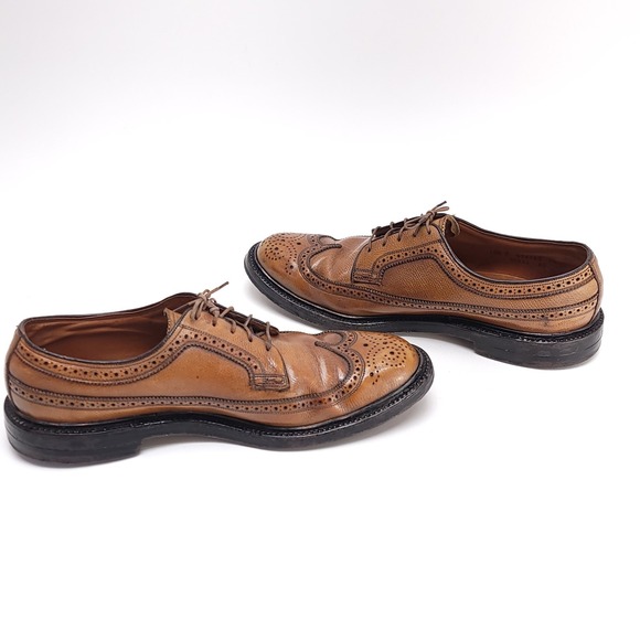 Florsheim Imperial OXFORD Mens Shoes Size 10.5 C WINGTIP Gunboat Kenmoor Brown - Picture 11 of 12